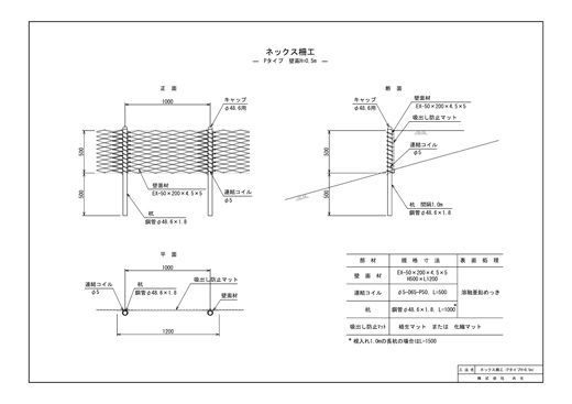 ネックス柵工標準構造図